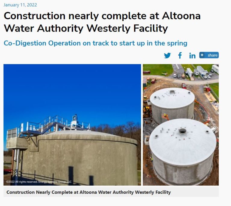 Altoona Water Authority Westerly Facility Progress Update Bassett 